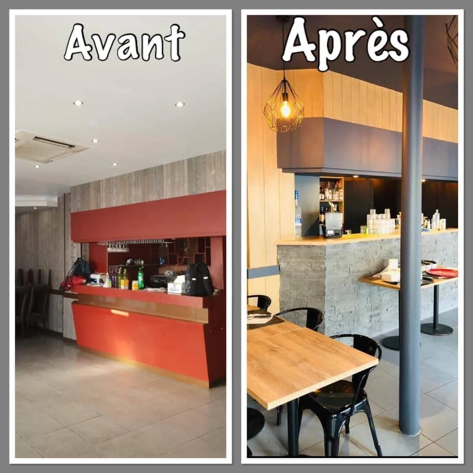Rénovation de bar-restaurant avant/après par Assistance Côte Fleurie à Deauville