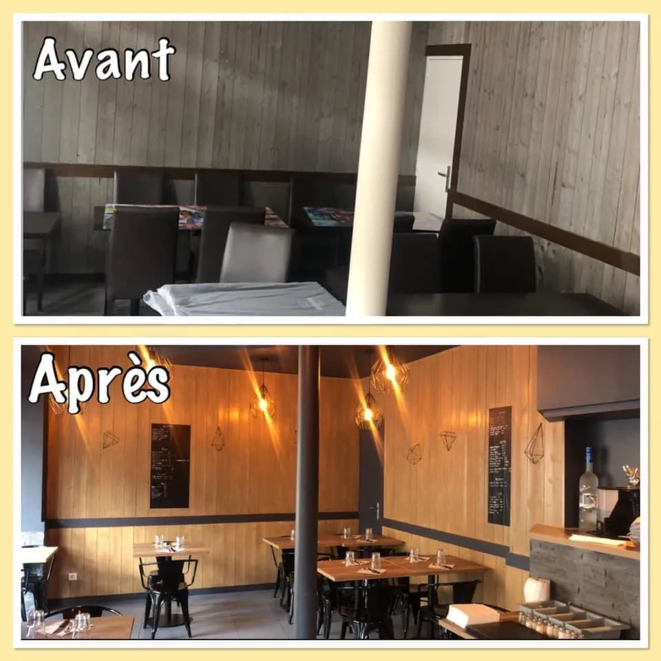 Aménagement de salle de restaurant avant/après - travaux Assistance Côte Fleurie, Côte Fleurie